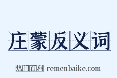 庄蒙反义词是什么意思的图片